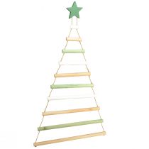 Article Décoration à suspendre Sapin de Noël étoile bois H59cm