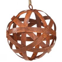 Décoration Noble Boule Métal Déco Jardin 30cm - Effet Rouille Noble - Motif Bandes - Bornhöft - Intérieur/Extérieur Décoration Extérieure