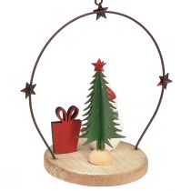 Article Ornements suspendus Père Noël et Bonhomme de neige avec décor étoilé – Lot de 2, H 13 cm