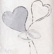 Article Bougie de mariage, bougie de mariage argentée, bougie blanche 210/85 mm
