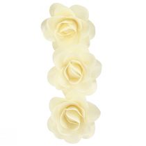 Article Roses décoratives en bois roses artificielles crème roses en bois Ø10cm 12 pcs
