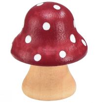 Article Champignons en bois Champignons décoratifs Mini amanites mouches en bois rouge orange 4 cm 12 pcs