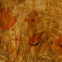 Article Assiette en bois Fleurs Papillon Naturel Rose Ø15cm 3pcs