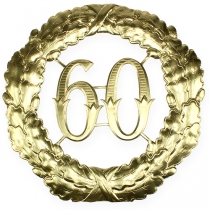 Anniversaire numéro 60 en or Ø40cm