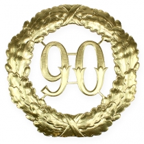 Numéro anniversaire 90 en or Ø40cm