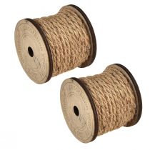 Article Cordon de jute cordon décoratif rustique Bobine en bois Ø5mm de 7m chacune 2 pièces