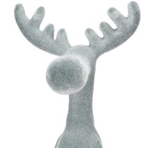 Article Élan Figurine bord d’étagère Renne déco Gris 31cm 3pcs