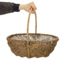 Article Panier en osier naturel avec film plastique – Lot de 3 tailles