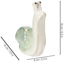 Article Figurine décorative d'escargot en céramique pour une décoration élégante et une table charmante, 16 cm