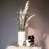 Article Vase en céramique à rainures Vase en céramique blanc Ø13cm H20cm