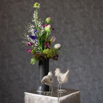 Article Vase Céramique Noir Forme Ovale Moderne Ø11cm H25.5cm