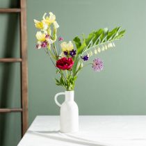 Article Vase en céramique blanc pour décoration sèche vase avec anse Ø9cm H21cm