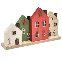 Article Bougeoir couronne de l&#39;Avent bâton bougies maisons 35cm H20cm