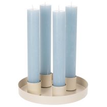 Article Lot de 4 porte-bougies magnétiques en métal crème 4 cm