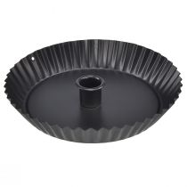 Article Bougeoir original en métal en forme de gâteau – noir, Ø 18 cm – décoration de table élégante – 4 pièces