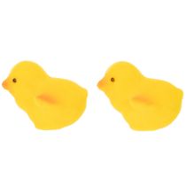 Article Petits poussins de Pâques, floqués jaunes et orange, 4,5 cm de haut, lot de 18.