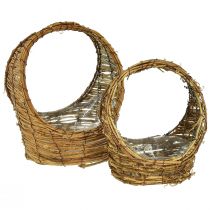 Article Panier à planter avec anse vigne L18/22cm lot de 2