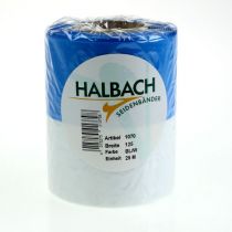 Article Ruban moiré bleu et blanc pour couronne 125 mm – Ruban de deuil et décoratif de haute qualité, ruban traditionnel élégant, rouleau de 25 m