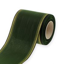 Article Ruban couronne Moiré 100 mm, vert foncé