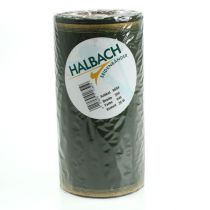 Article Ruban moiré pour couronne, 200 mm, vert foncé, bord perlé et tissage taffetas - ruban décoratif pour les célébrations et les compositions florales funéraires, 25 m