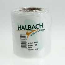 Article Ruban blanc pour couronne, 100 mm x 25 m, décoration florale funéraire