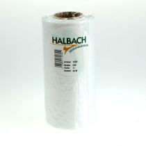 Article Ruban blanc pour couronne, 200 mm de large, rouleau de 25 m, ruban de deuil, ruban pour nœud, ruban décoratif pour compositions florales funéraires et autres occasions.