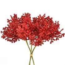 Article Baies artificielles décoration rouge pour couronne de l&#39;Avent 32 cm 3 pièces en bouquet