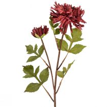 Article Chrysanthème artificiel bordeaux Ø5cm/Ø11cm L70cm