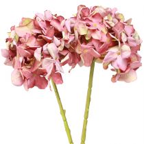 Article Hortensia artificielle rose mauve Ø15 cm L58 cm - Lot de 2