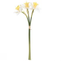 Article Jonquilles artificielles fleurs en soie jonquille blanche 40cm 3 pcs