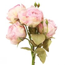 Article Roses artificielles roses artificielles fleurs en soie rose L44cm 4 pcs