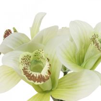 Orchidées artificielles fleurs artificielles en vase blanc/vert 28cm