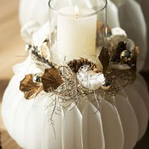 Article Fougère artificielle décorative Noël champagne 54 cm – Lot de 2