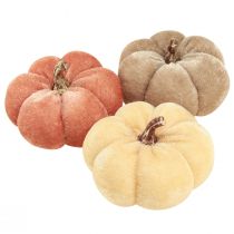 Article Tissu de décoration citrouille citrouilles jaune beige rouge marron Ø7cm 9 pcs