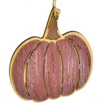 Article Décoration citrouille à suspendre décoration en bois automne 14,5x13cm 8 pcs