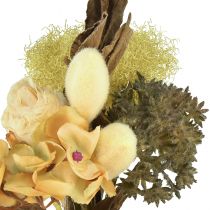 Article Bouquet de fleurs artificielles, roses, hortensias, aspect sec, décoration vintage, 38 cm