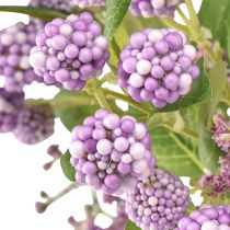 Article Bouquet de fleurs artificielles fleurs en soie branche de baies violet 51cm