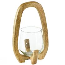 Article Lanterne bois verre lanterne décoration salon Ø12cm H20cm