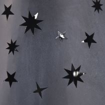 Article Lanterne en métal anthracite avec étoiles – Ø16,5 cm, hauteur 24 cm – décoration élégante avec poignée de transport