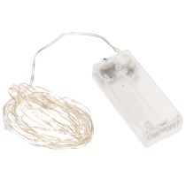 Article Lumineuse guirlande LED intérieure sur batterie 30 LED 3m blanc chaud – Lot de 6