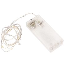 Article Lumières LED avec boîtier à piles pour intérieur, blanc chaud, 10 LEDs, 1 mètre
