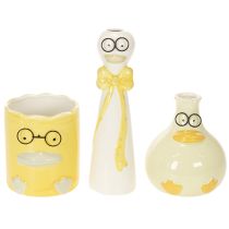 Article Figurines en céramique canards avec lunettes - set de 3 - déco printanière et estivale