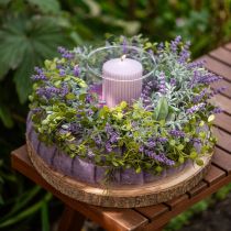Article Couronne de lavande méditerranéenne Ø50cm, couronne de fleurs artificielles avec lavande et romarin