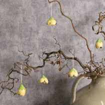 Article Fleur suspendue en métal pour une décoration romantique intérieure et extérieure, 6 cm, lot de 6