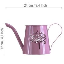 Article Arrosoir décoratif en métal, motif pissenlit rose, 12 cm, lot de 2
