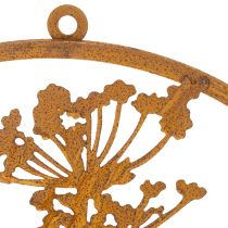 Article Anneau en métal rouillé, anneau décoratif, décoration murale, brin d'aneth, Ø38cm