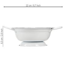 Article Bol décoratif en métal, blanc et noir, Ø 16,5 cm, H 6,5 cm, lot de 4