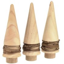 Article Mini décoration de sapin de Noël en bois décoration de table naturelle H13,5 cm 3 pièces