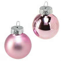 Article Mini boules de sapin de Noël en verre violet clair Ø2,5cm 22 pcs