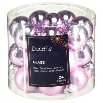 Article Mini boules de sapin de Noël en verre violet clair Ø2,5cm 22 pcs